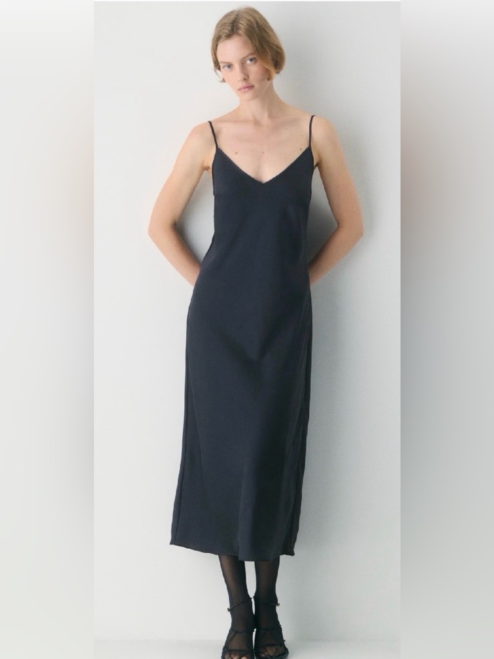 Wilfred navy blue slip dress